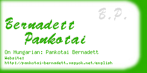bernadett pankotai business card